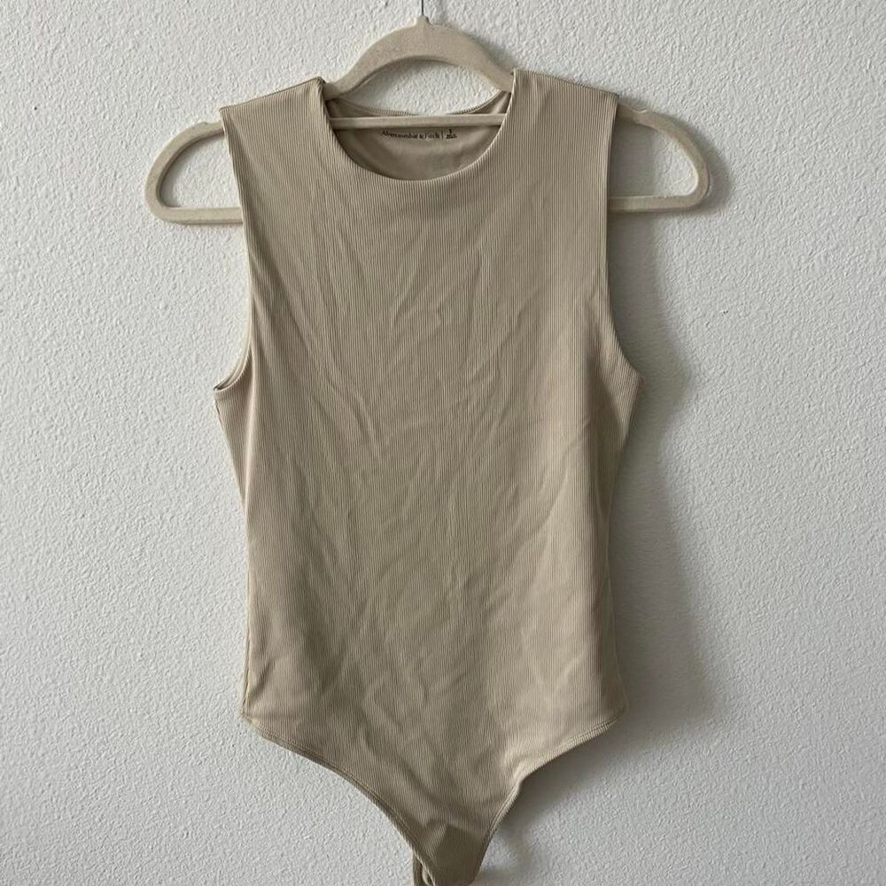 Abercrombie-fitch Women's Cream and Tan Bodysuit